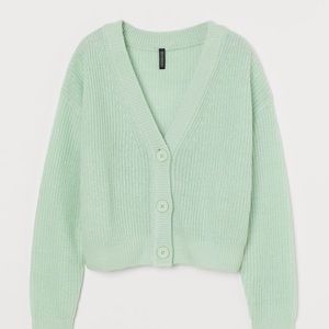 H&M Mint Green Cropped Cardigan